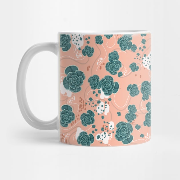 Echeveria Succulent - modern minimal pattern by Lio Does Things